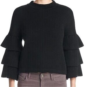 Endless Rose Tiered‎ Sleeve Black Sweater XS